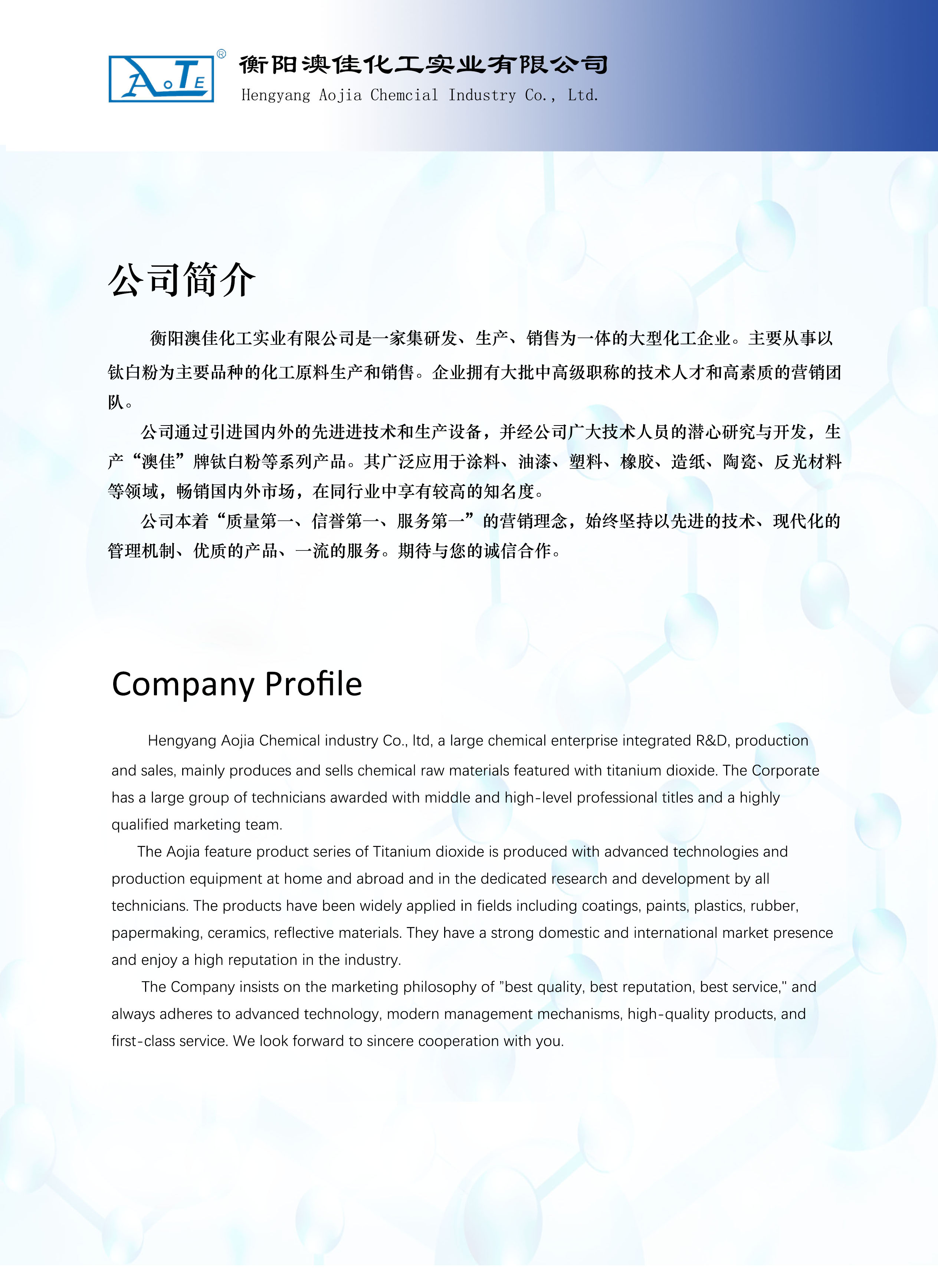 衡陽澳佳化工實業有限公司,化工企業,粉體化工原料,鈦白粉